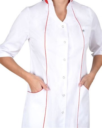 Халат "МУЗА" женский белый с красным