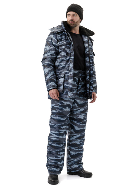 Куртка мужская "Охрана" зимняя кмф серый "вихрь"