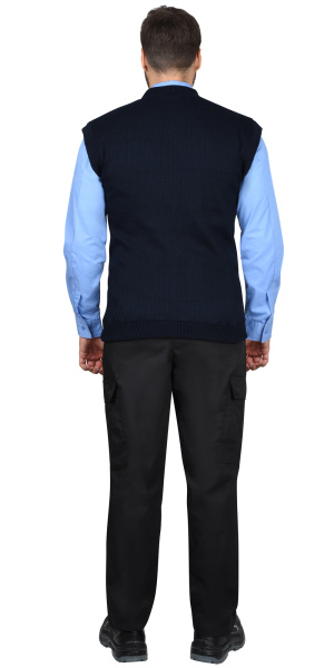Жилет трикотажный мужской тёмно-синий