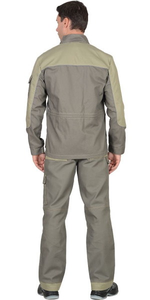 Костюм "Вест-Ворк" куртка дл. (чз), брюки т.оливковый со св.оливковым пл. 275 г/кв.м