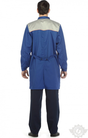 Халат "Профессионал" мужской василек-светло-серый