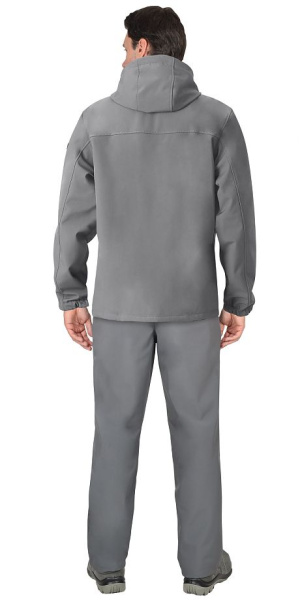 Костюм "Азов", куртка (чз), брюки, с капюшоном серый софтшелл пл 350 г/кв.м