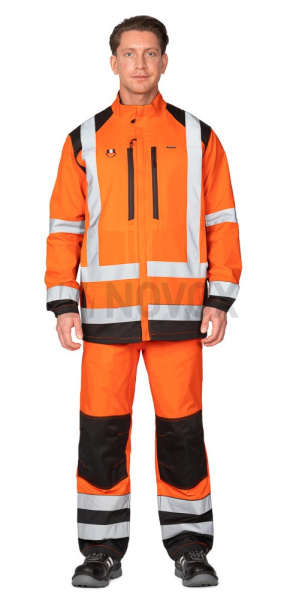 Куртка мужская летняя "Спектр 2М-35" оранжевый/чёрный, СОП