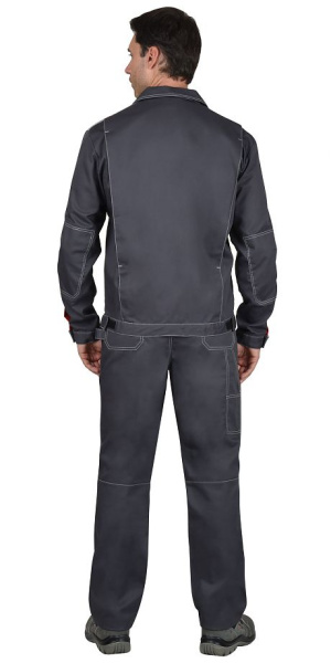 Костюм "Фаворит-Люкс" куртка кор. (чз), брюки, т.серый с серым