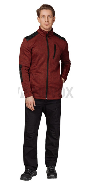 Куртка "Валма" трикотажная красный меланж/чёрный