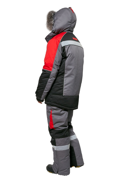 Костюм рабочий мужской зимний "Памир-Норд" 4 и особый климатический пояс цвет серый/черный/красный