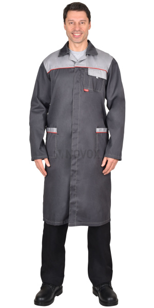 Халат мужской "ФАВОРИТ", т.серый со светло-серым