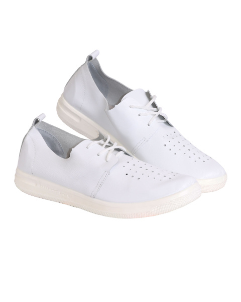 Полуботинки с перфорацией белые, ПУ 