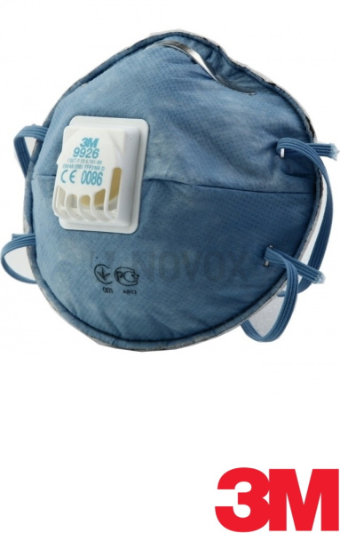 Полумаска фильтрующая (респиратор) противоаэрозольная с клапаном выдоха 3М™ 9926Р для защиты от кисл