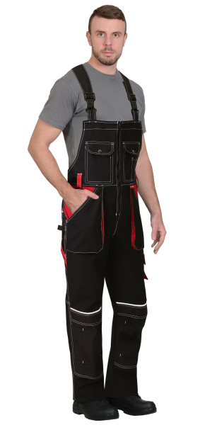 Костюм АГАТ куртка (чз), п/к черный с малиновым