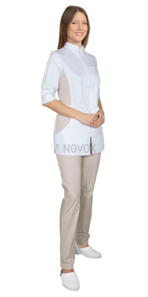 Костюм "БАРБАРА" женский белый с бежевым