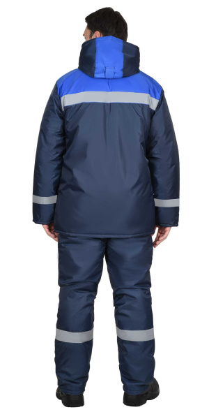 Костюм зимний "Рост-Норд"-2 куртка, п/к, т.синий с васильковым и 2 СОП 50 мм