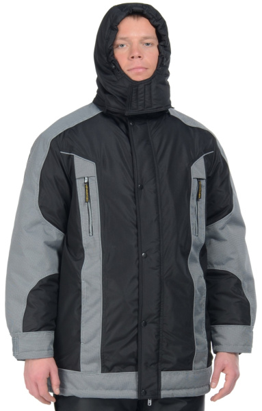 Куртка зимняя "Ультра", черный/серый