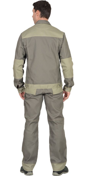 Костюм "Вест-Ворк" куртка кор., п/к т.оливковый со св.оливковым пл. 275 г/кв.м