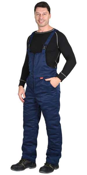 Костюм зимний "Бригадир" куртка, полукомбинезон, т.синий/василек