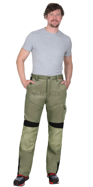 Брюки ЦИТРИН светло-оливковый с черным