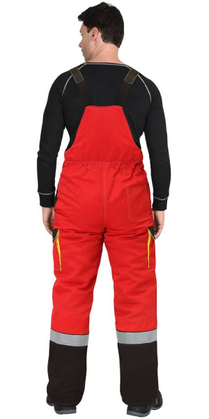 Костюм зимний "ТИТАН" куртка дл., полукомбинезон, цв. красный/черный