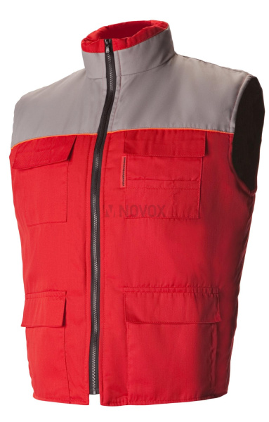 Жилет "Профессионал" зимний красный-светло-серый