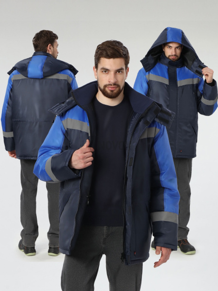 Куртка зимняя "Лигор" СОП (тк.OxLine,90), т.синий/васильковый