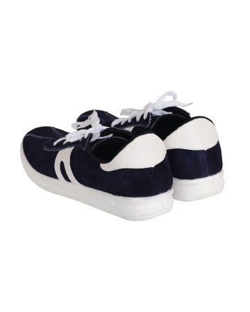 Кроссовки спилковые Люкс, ПУ, синие