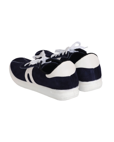 Кроссовки спилковые Люкс, ПУ, синие