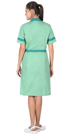 Халат "КЛАССИКА" женский мятный с темно-зеленым (СТ)