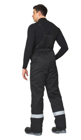 Костюм мужской утеплённый "Коммунальщик" чёрный/лимонный, куртка + п/к