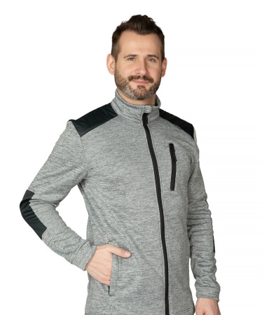 Куртка "Валма" трикотажная серый меланж/чёрный