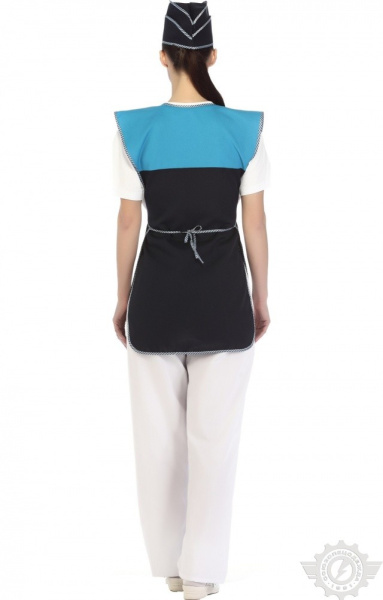 Комплект "Людмила" (фартук + пилотка) темно-синий