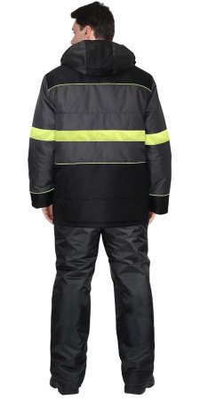 Куртка "НОРД ДВ" черная с т.серым и лимонным и СОП 50 мм