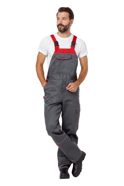 Костюм рабочий мужской летний "Страйк 2", куртка, п/к, цвет серый/красный