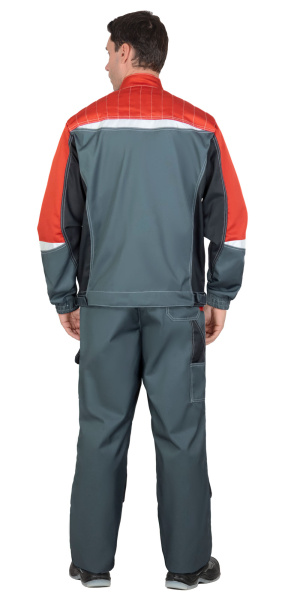 Костюм "ФАВОРИТ-МЕГА-РОСС" куртка, п/к, темно-серый с красным, чёрным и СОП