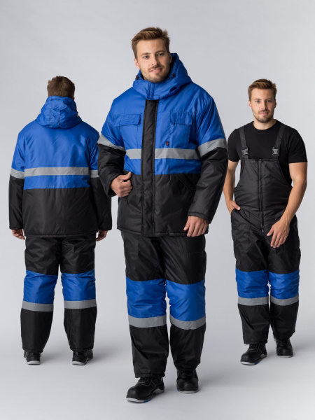 Костюм зимний "Мегрес-2" СОП (тк.OxLine,90) п/к, васильковый/черный