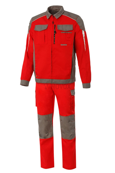 Костюм "STATUS" NEW 2 (Статус), куртка, п/к, красный с т.серым