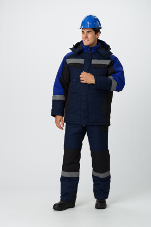 Костюм зимний "Вектрон-2" СОП (тк.Смесовая,240) п/к, т.синий/черный/васильковый