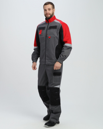 Костюм Формула-2 CH МВО (тк.Смесовая,240) п/к, серый/черный/красный