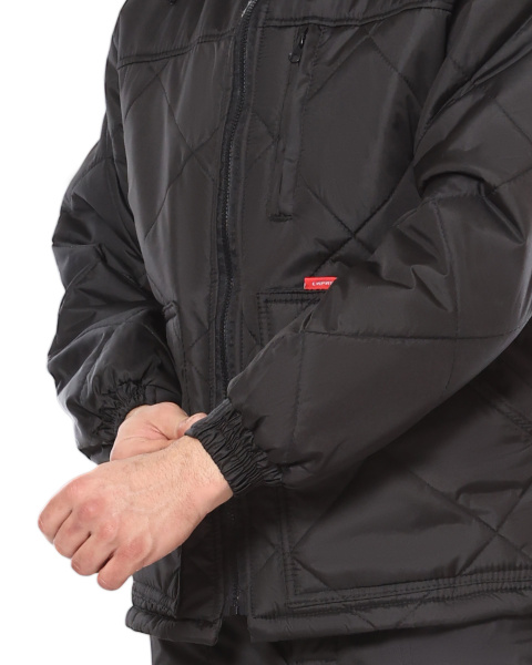 Куртка зимняя "ПРАГА-Люкс" удлиненная с капюшоном, черный