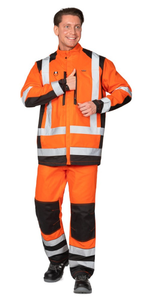 Куртка мужская летняя "Спектр 2М-35" оранжевый/чёрный, СОП