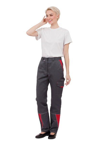 Костюм женский "Страйк", куртка, брюки, цвет серый/красный