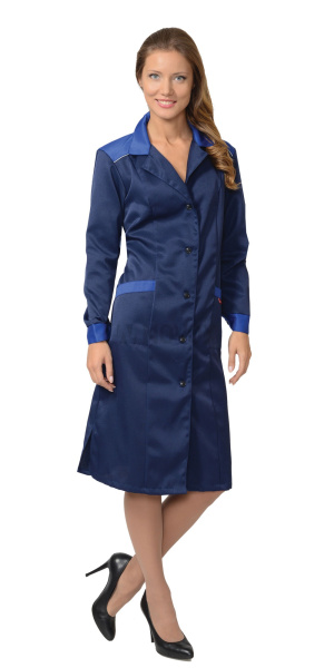 Халат женский "ТЕХНОЛОГ" т.синий с васильковым