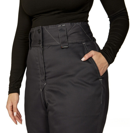 Брюки женские утеплённые "Бренд" тёмно-серые