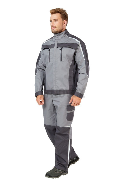 Костюм рабочий мужской летний "Финикс", куртка, брюки, цвет серый/темно-серый