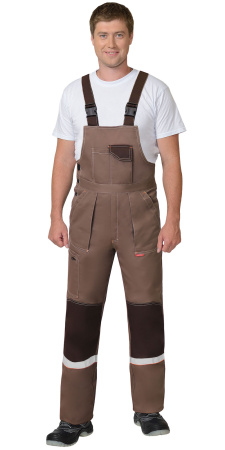 Костюм РОДОС куртка, полукомбинезон св.коричневый с т.коричневым