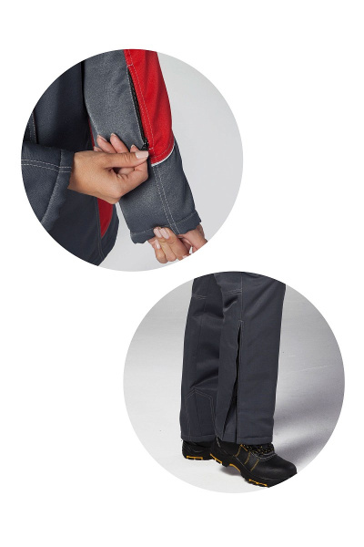 Костюм рабочий женский зимний "Страйк" цвет серый/красный