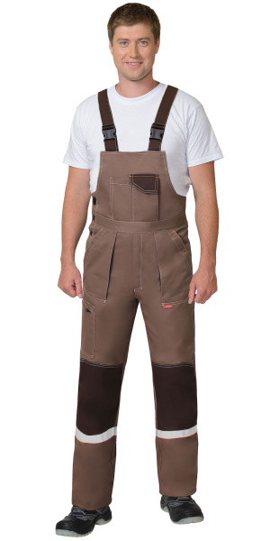 Костюм РОДОС куртка, полукомбинезон св.коричневый с т.коричневым