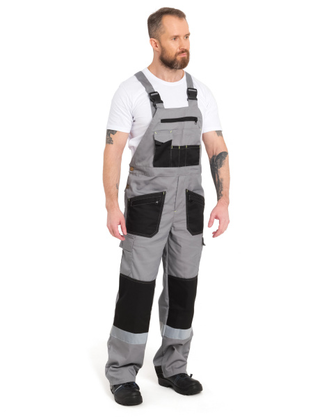 Костюм "Канзас" ткань 240гр, СОП, куртка+п/к, цвет св.серый с черным