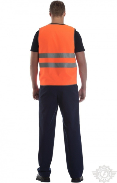 Жилет сигнальный "Спектр" оранжевый с СВП (СОП)
