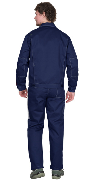 Костюм летний ФАВОРИТ, куртка, п/к, т.синий со св. серым