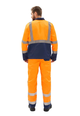 Костюм летний сигнальный Скандин куртка/полукомб. оранжевый/т.синий
