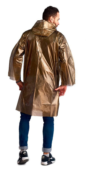 Плащ-дождевик "Люкс" на липучке ПВД 80 мкр. золото, пропаянные швы (х50)